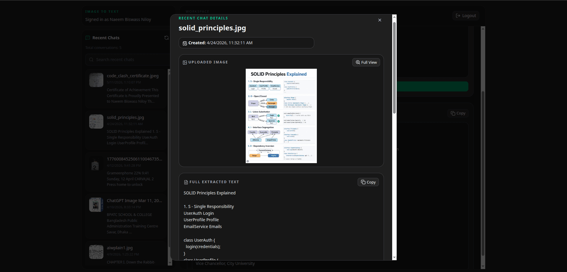 Image to Text Converter full view preview