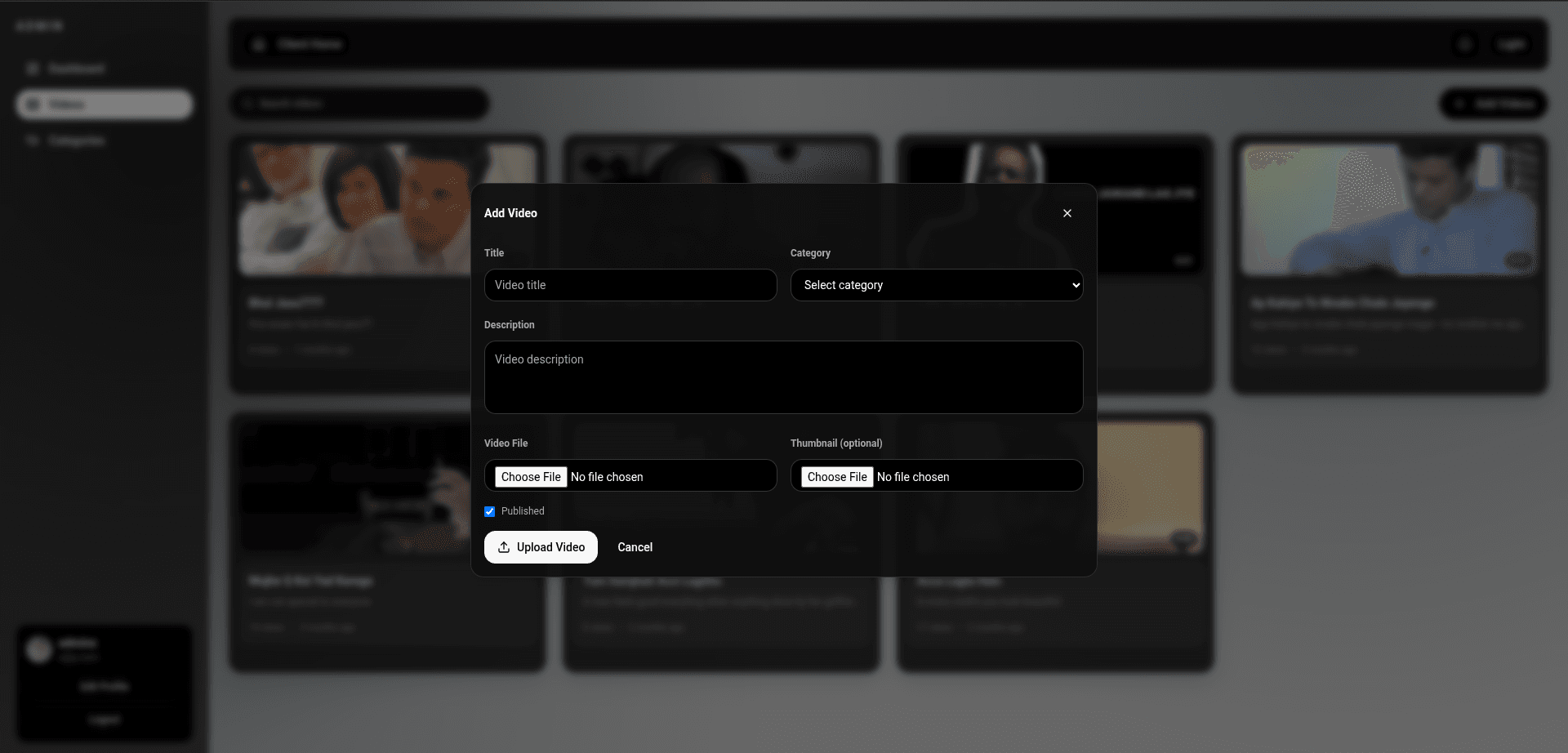 Shayeri Collection video management preview