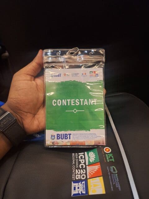 Contest card from programming competition event